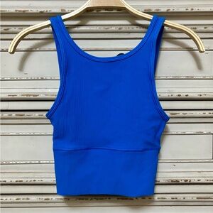 lululemon athletica Ribbed Crop Tank Top in Bright Blue